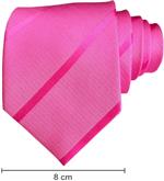 Plain Satin Striped Ties - Pink